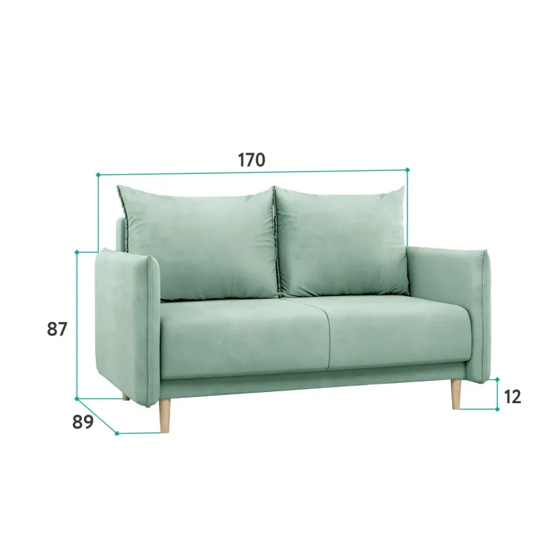 ЛУЧШИЙ ДРУГ 150 Диван прямой мятный ЛУЧШИЙ ДРУГ 150 Диван прямой мятный