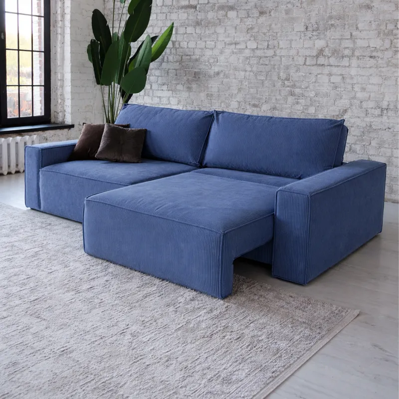 КОРСО 3.0 Диван прямой, Vertical Серо-синий