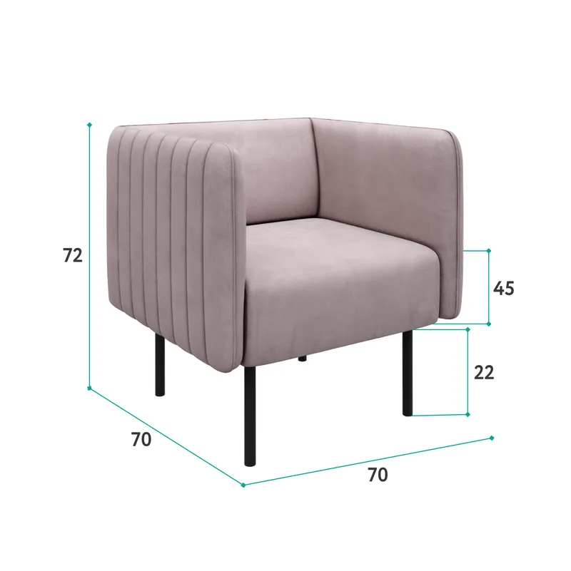 РИО Кресло тканевое розовое РИО Кресло тканевое розовое