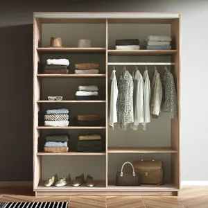 Экспенс Шкаф-купе двухдверный с зеркалом, 160х240х60, Светло-бежевый