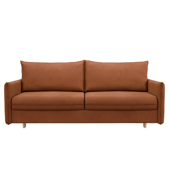 СКАНДИ Диван тканевый прямой терракотовый