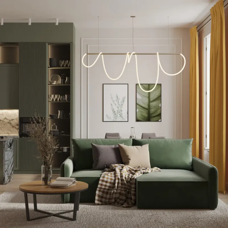 ПОРТЛЕНД Диван угловой синий