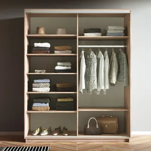 Экспенс Шкаф-купе двухдверный с зеркалом, 120х240х60, Светло-бежевый