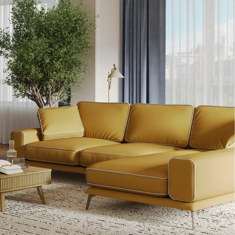 Солнечное побережье Диван угловой, медово-желтый