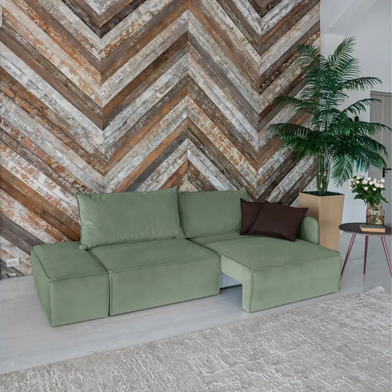 ПОРТЛЕНД Диван прямой с банкеткой зеленый ПОРТЛЕНД Диван прямой с банкеткой зеленый