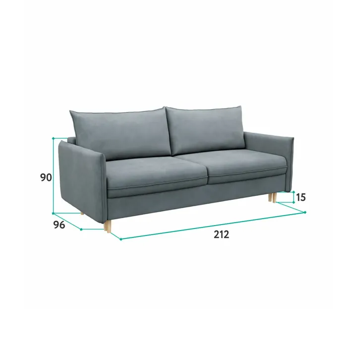 СКАНДИ Диван тканевый прямой розовый