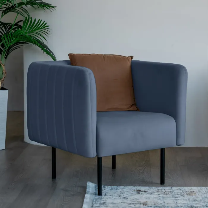 РИО Кресло тканевое синее