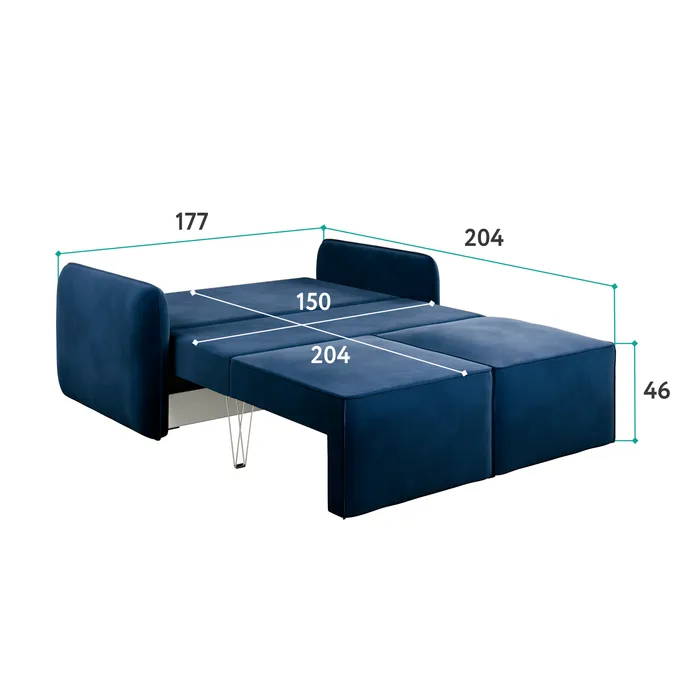 ПОРТЛЕНД МИНИ 150 Диван прямой синий