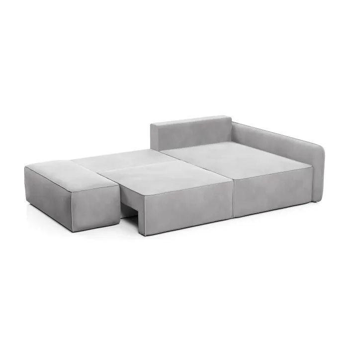 ПОРТЛЕНД Диван угловой с банкеткой светло-серый