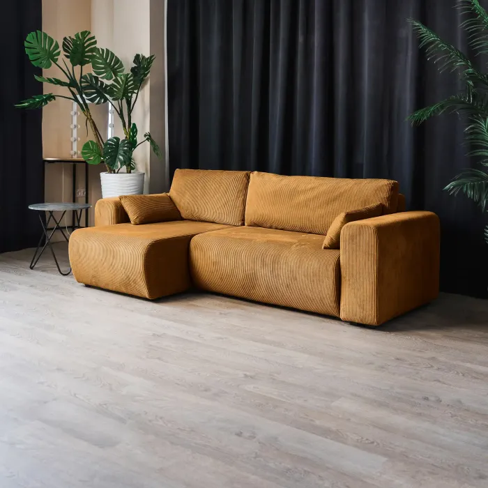 ДОЛГОЖДАННЫЙ ОТПУСК Диван угловой, горчичный