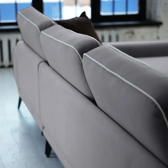 Солнечное побережье Диван угловой, галечный серый