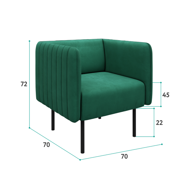 РИО Кресло тканевое зеленое