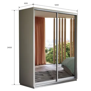 Экспенс Шкаф-купе двухдверный с зеркалом, 120х240х60, Белый