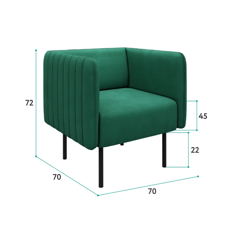 РИО Кресло тканевое зеленое РИО Кресло тканевое зеленое