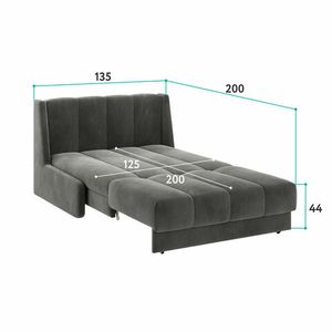 ВЕНЕЦИЯ Кровать-диван прямой серый, 120
