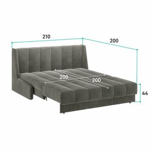 ВЕНЕЦИЯ Кровать-диван прямой серый, 200