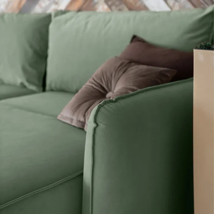 ПОРТЛЕНД Диван прямой с банкеткой зеленый