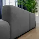 НОВЫЕ ЭМОЦИИ Диван прямой, серый, банкетка справа