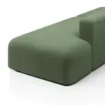 НОВЫЕ ЭМОЦИИ Диван прямой, темно-зеленый, банкетка справа