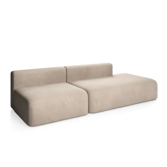 НОВЫЕ ЭМОЦИИ Диван прямой, латте, банкетка справа