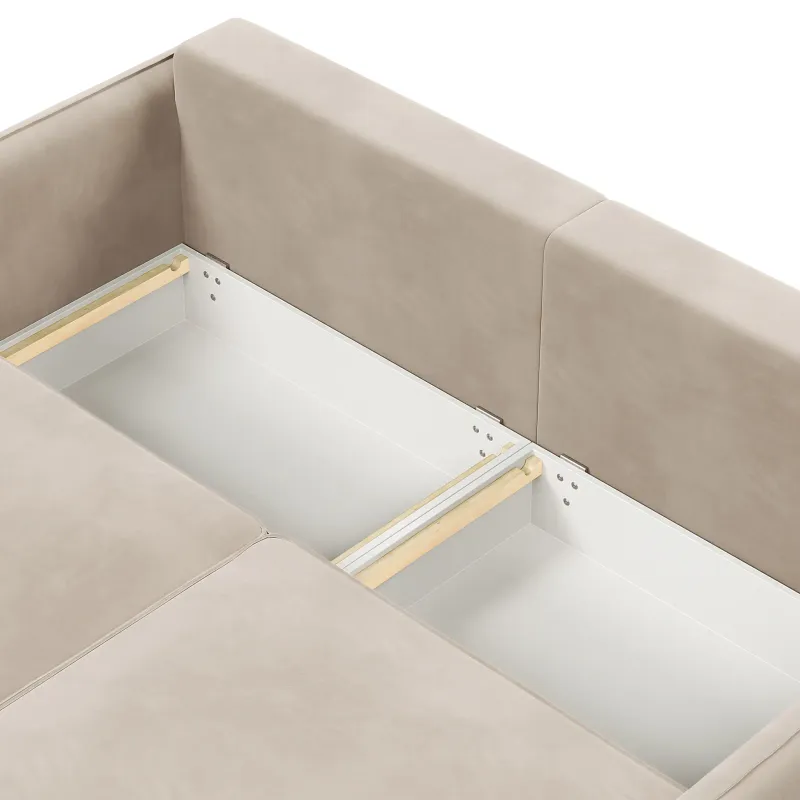 ПОРТЛЕНД Диван угловой светло-бежевый