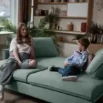 СКАНДИ Диван тканевый прямой мятный