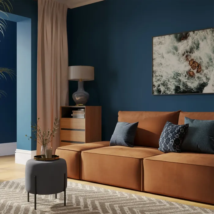 ПОРТЛЕНД Диван прямой с банкеткой терракотовый