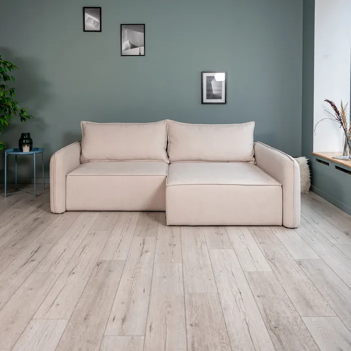 ПОРТЛЕНД Диван угловой светло-бежевый, букле