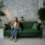 Хорошее настроение Диван прямой, лиственно-зеленый