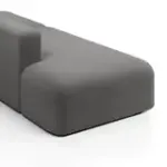 НОВЫЕ ЭМОЦИИ Диван прямой, серый, банкетка слева