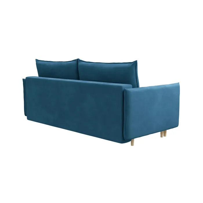 СКАНДИ Диван тканевый прямой синий