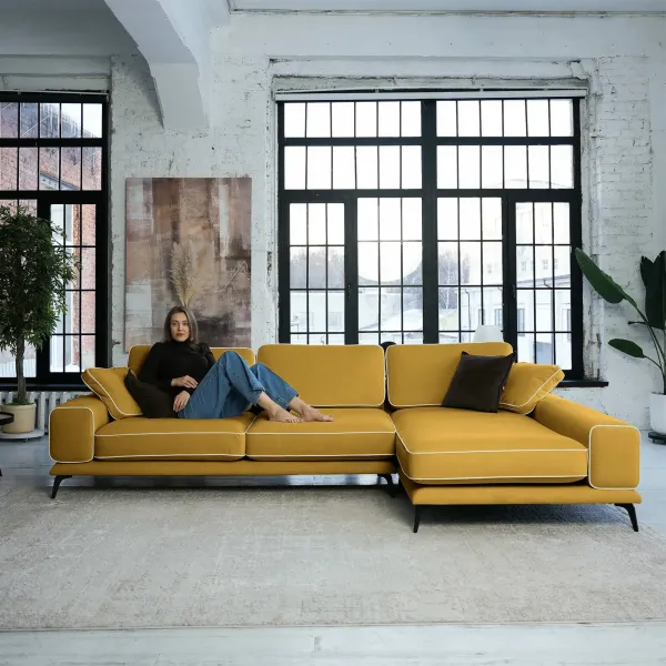 Солнечное побережье Диван угловой, медово-желтый