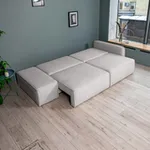 ПОРТЛЕНД Диван прямой с банкеткой светло-серый, букле