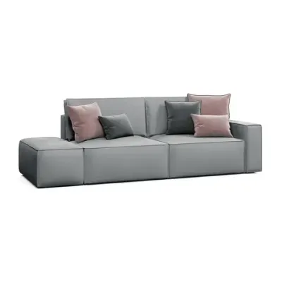 КОРСО Диван прямой с банкеткой, серый