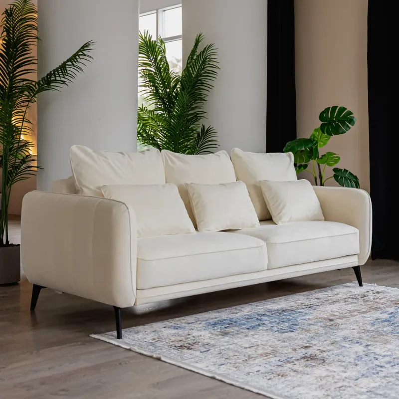 СЧАСТЛИВЫЙ ДЕНЬ Диван прямой, молочный СЧАСТЛИВЫЙ ДЕНЬ Диван прямой, молочный