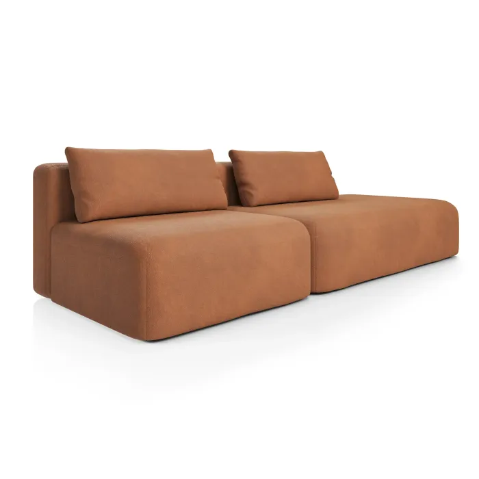 НОВЫЕ ЭМОЦИИ Диван прямой, терракотовый, банкетка справа