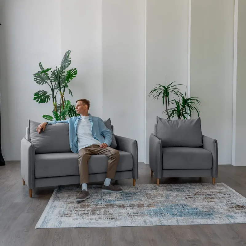 ЛУЧШИЙ ДРУГ Кресло-кровать серое