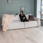 ПОРТЛЕНД Диван прямой светло-серый, букле