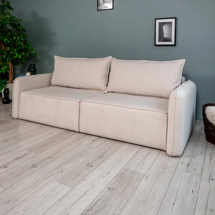 ПОРТЛЕНД Диван прямой светло-бежевый, букле