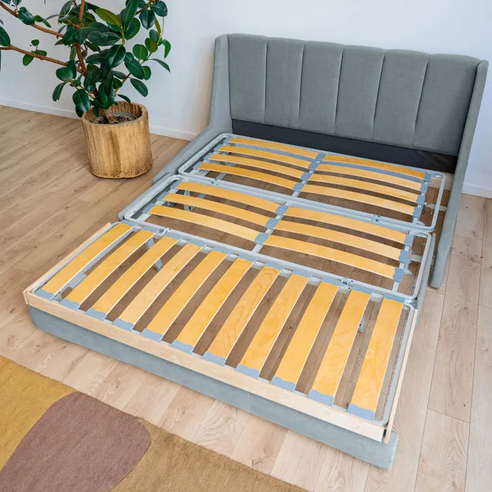 ВЕНЕЦИЯ Складная кровать светло-серая, 185