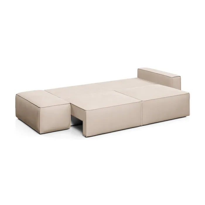 КОРСО Диван прямой с банкеткой, серо-бежевый