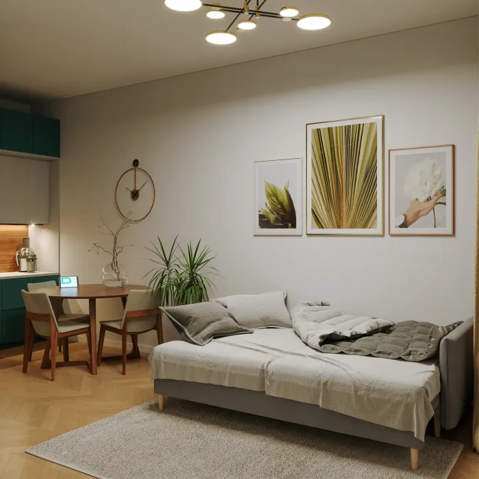 СКАНДИ Диван тканевый прямой светло-серый