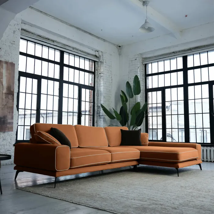 Солнечное побережье Диван угловой, персиковый