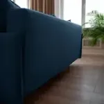 СКАНДИ Диван тканевый прямой синий