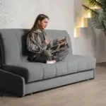 ГАРМОНИЯ СНА Кровать-диван прямой светло-серый, 160, ППУ