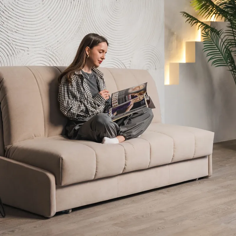 ГАРМОНИЯ СНА Кровать-диван прямой светло-бежевый, 160, ППУ