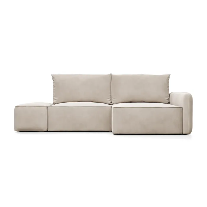 ПОРТЛЕНД Диван угловой с банкеткой светло-бежевый