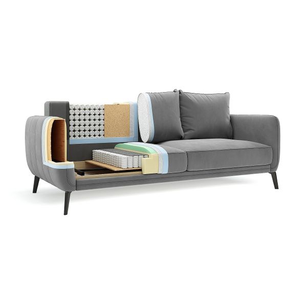 СЧАСТЛИВЫЙ ДЕНЬ Диван прямой, синий