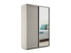 Медиум Шкаф-купе двухдверный с зеркалом, 160х220, Светло-бежевый