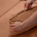 НОВЫЕ ЭМОЦИИ Диван прямой, терракотовый, банкетка слева